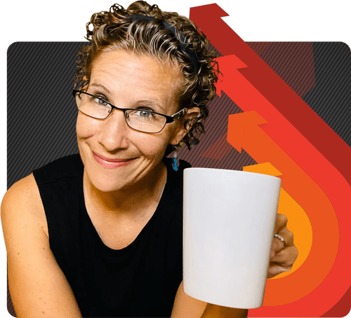 Rosie Osborne holding a coffee mug